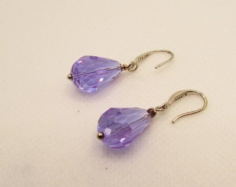 Purple Color Change Crystal & Sterling Silver Earrings on Etsy by APURPLEPALM