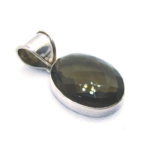 Large Sterling Silver Smoky Quartz Pendant on Etsy by APURPLEPALM