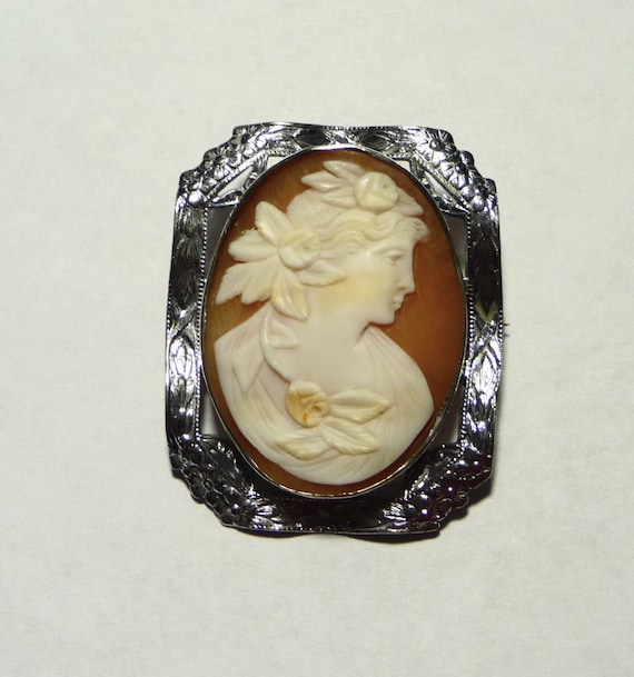 Victorian Sterling Silver Cameo Brooch on Etsy