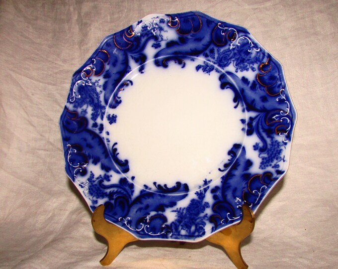 Antique Flow Blue 9 Plate WH Gridley Argyle Plate Late 1800s on Etsy Etsy