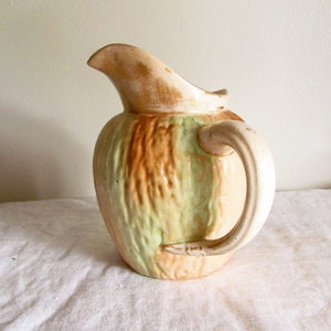 Antique Hampshire Pottery Arts & Crafts Matte Green and Brown Pitcher Jug on Etsy by APURPLEPALM
