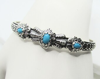Southwest Style Sterling Silver & Turquoise Cuff Bangle Bracelet on Etsy by APURPLEPALM