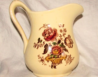 Royal Crownford Polychrome Transferware Charlotte Staffordshire England 6" Ironstone Pitcher Jug on Etsy