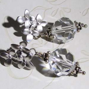 Sterling Silver & Swarovski Crystal One of a Kind Dangle Earrings on Etsy by APURPLEPALM