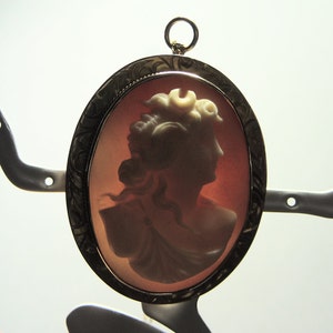 Victorian 10K Cameo Carved Shell Diana on Etsy image 5