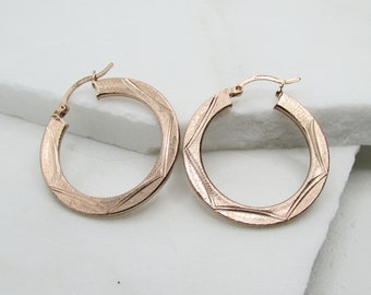 Rose Gold over Sterling Silver 1 1/4" Classic Hoop Earrings on Etsy by APURPLEPALM