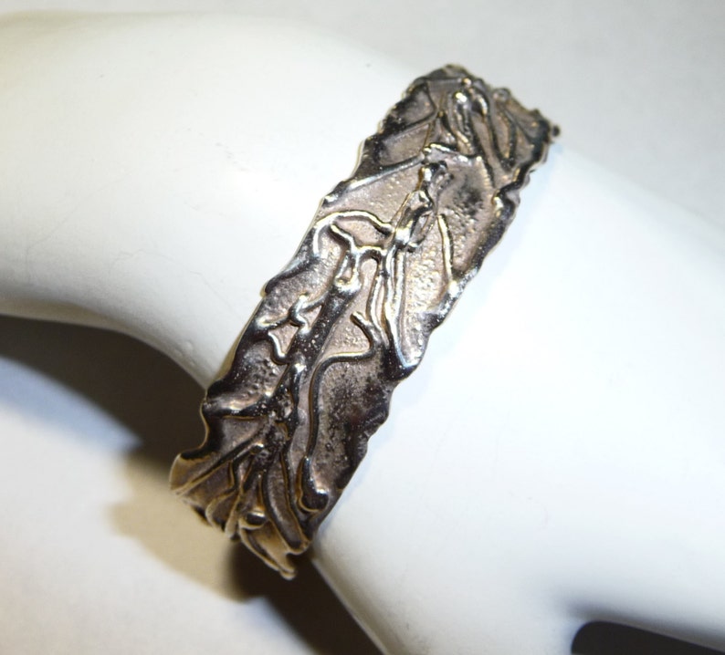 Sterling Silver Organic Chunky Cuff Bracelet on Etsy by Apurplepalm