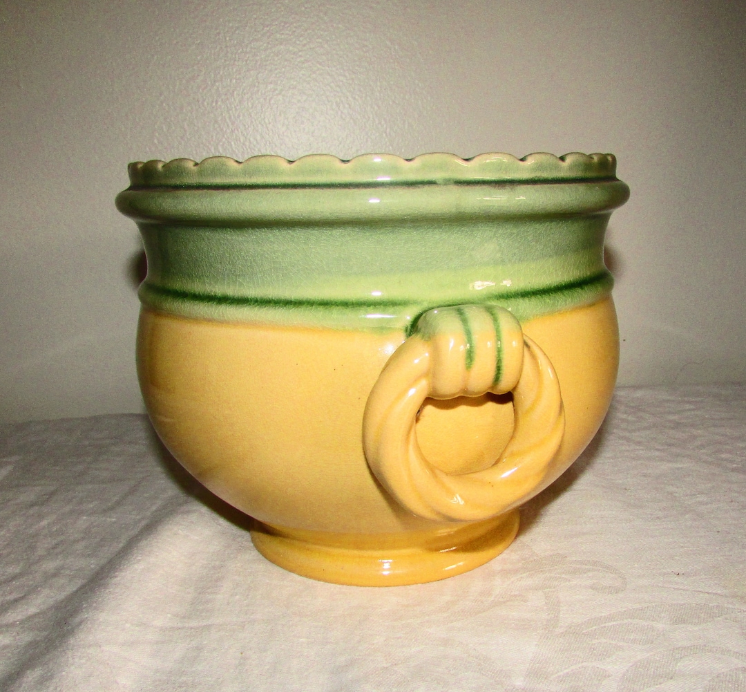 Double Handled Ceramic Jardiniere Planter Flower Pot on Etsy - Etsy