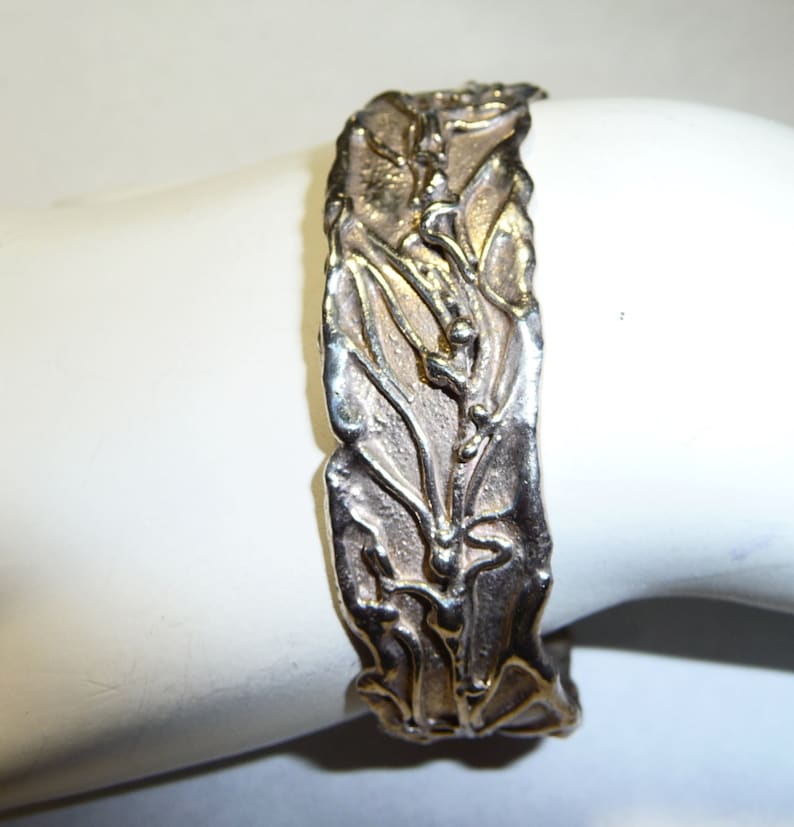 Sterling Silver Organic Chunky Cuff Bracelet on Etsy by Apurplepalm