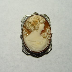 Vintage 10K Gold Deco Cameo on Etsy image 1