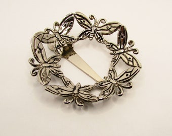 Emelia Cashill Cirle Butterfly Silver Plated Scarf Pin Brooch Clip on Etsy