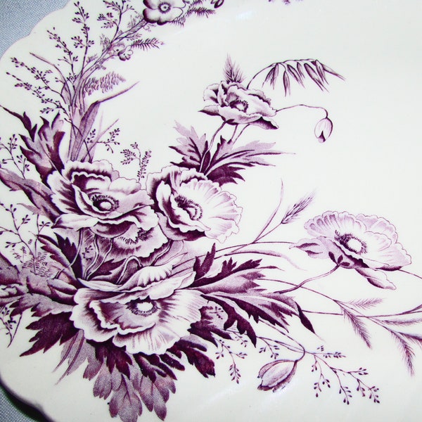 A.J. Wilkinson Harvest by Clarice Cliff 12" Serving Platter in Mulberry Purple Transferware on Etsy by APURPLEPALM