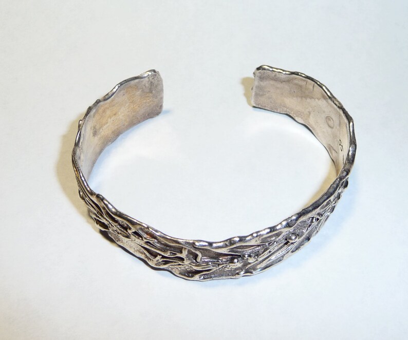 Sterling Silver Organic Chunky Cuff Bracelet on Etsy by Apurplepalm