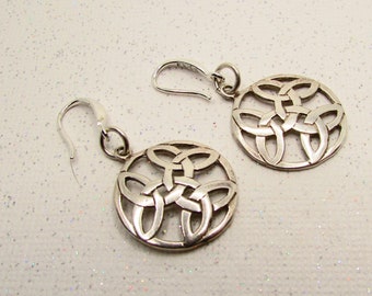 Sterling Silver Celtic Eternity Knot Earrings on Etsy by APURPLEPALM