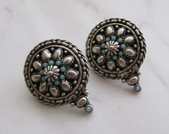 Vintage Chico's Southwest Style Faux Turquoise Stud Earrings on Etsy by APURPLEPALM