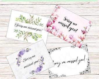 Set of "Sorry We Missed You!" Postcards | 10 Unique Designs | PDF Download