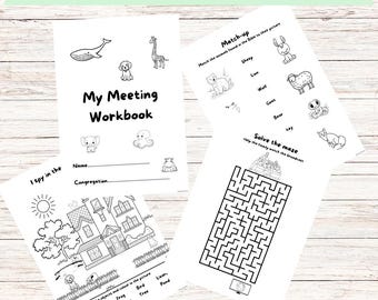 JW Meeting Workbook for Kids | 23 Fun Activity Sheets | A4 & US Letter Sizes