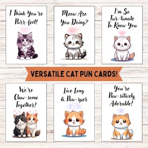 Cute Versatile Cat Pun Cards | Appropriate for Multiple Occasions
