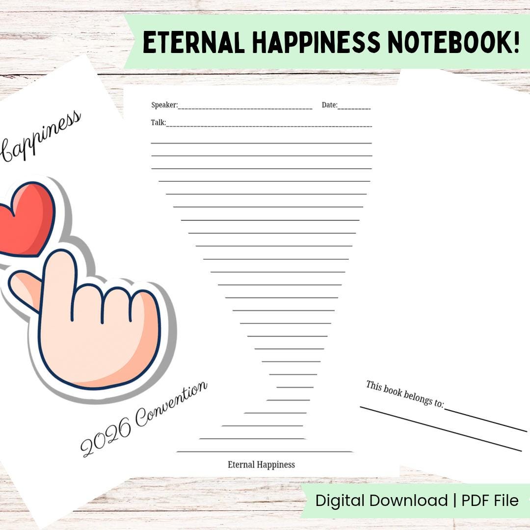 Eternal Happiness Convention Notebook | Multiple Cover Page Designs ...