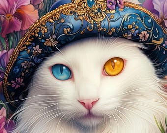Anpassat kattporträtt - Personlig husdjurspresent, originellt akvarell kattkonstverk, unik kattmålning från foto