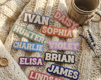 Custom First Name Sticker  • Retro Groovy Font  • Personalized Vinyl Sticker for Water Bottles, Laptops & Tumblers