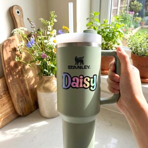 DECAL : Personalized Pastel Rainbow Vinyl Sticker | Custom First Name Decal | Soft Color Wave