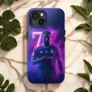 Ronaldo CR 7 Design stoer telefoonhoesje voor iPhone-, Galaxy- en Pixel-telefoons, perfect cadeau voor voetballiefhebbers, cadeau voetbalfan