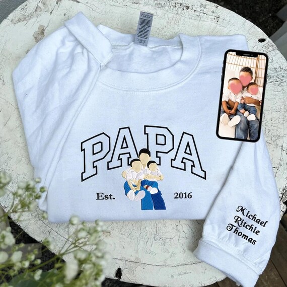 First Papa Gift Personalized Embroidered, Custom … - image 2