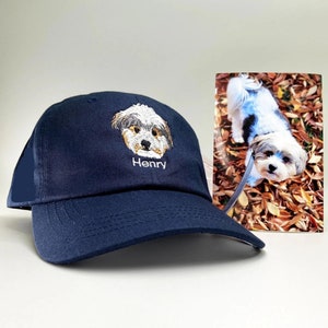 Custom Dogs Photo Embroidered Cap Dad Hat, Dog Birthday Gift, Dog Dad Gift, Dog Mom Gift, Custom Your Dog Photo, Dog Love Gift, Pet Day Gift