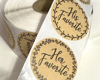 His and Hers Treat bag stickers - 40