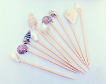 Shell cocktail toothpicks  - Set of 50