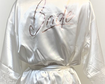 Satin bride's robe