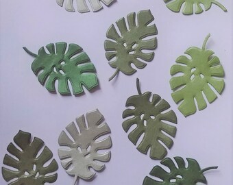 Tropical leaves confetti -  50 pieces