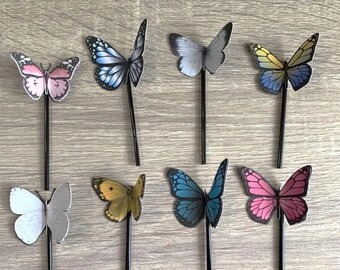 Butterfly cupcake toppers - set of 8