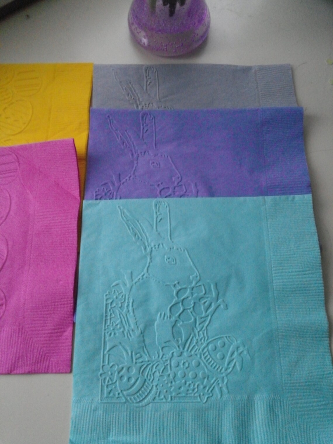 Paper Napkin Easter Bunny Embossed Set of 20 Etsy