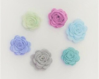 Pastel Felt Roses  (Set of 10)