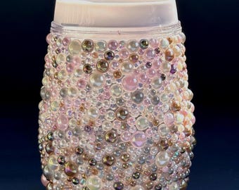 Pearl and rhinestone wine tumbler