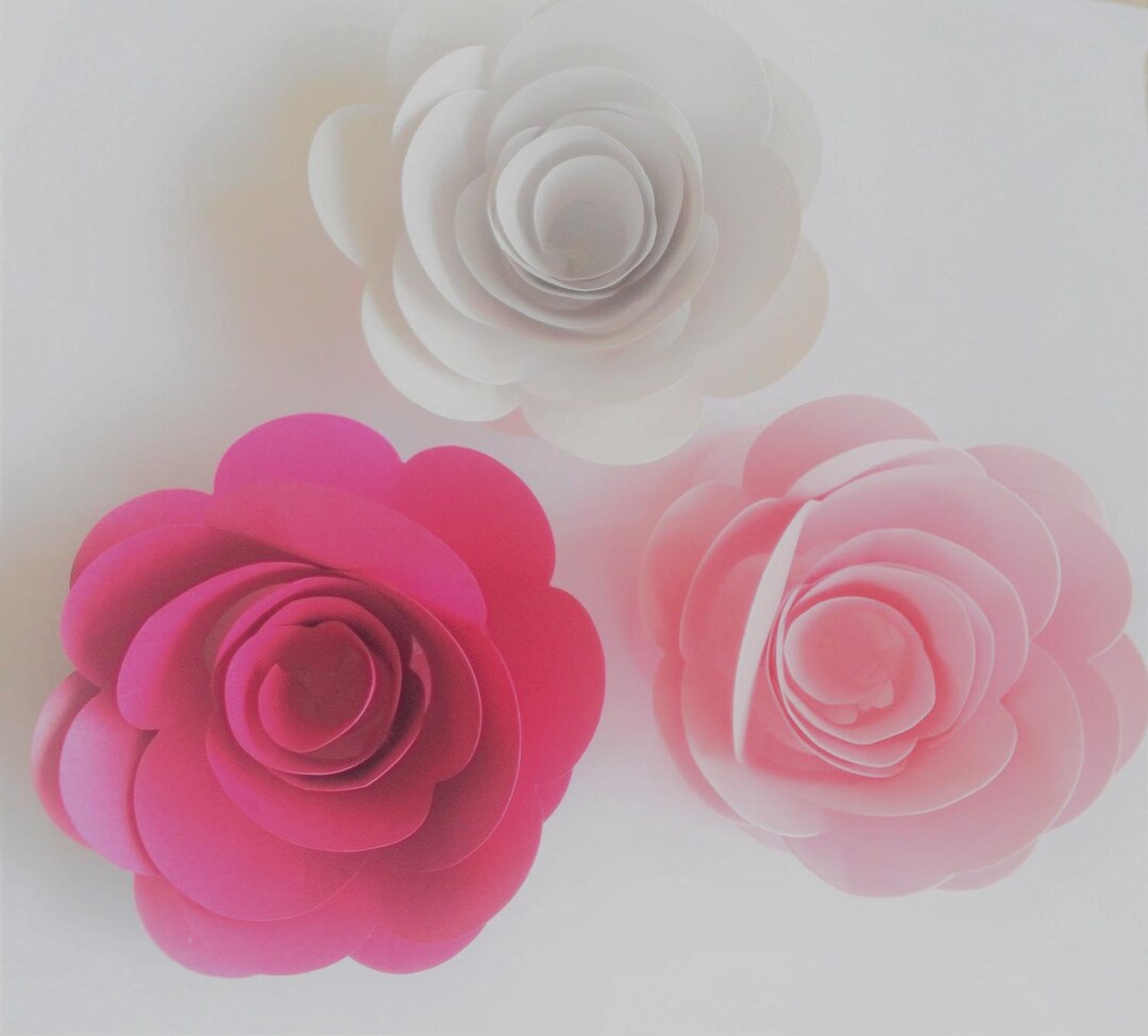 Purchase Paper Roses Large Paper Roses - Set of 4 - Etsy