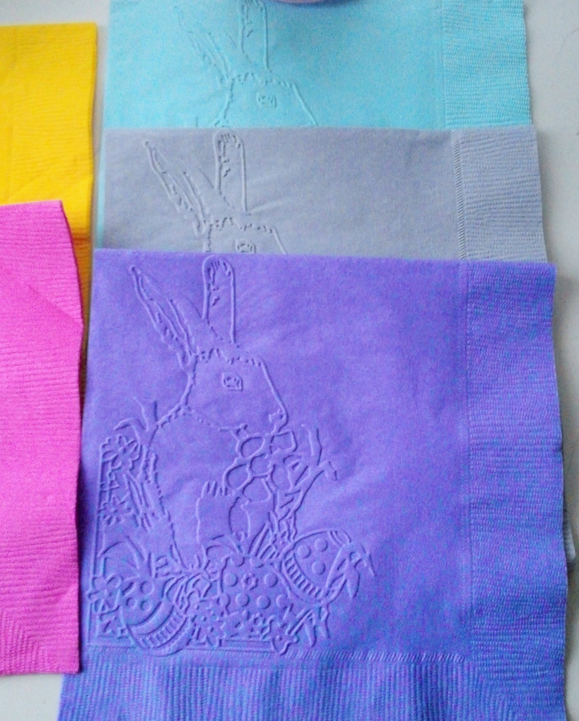 Paper Napkin Easter Bunny Embossed Set of 20 Etsy