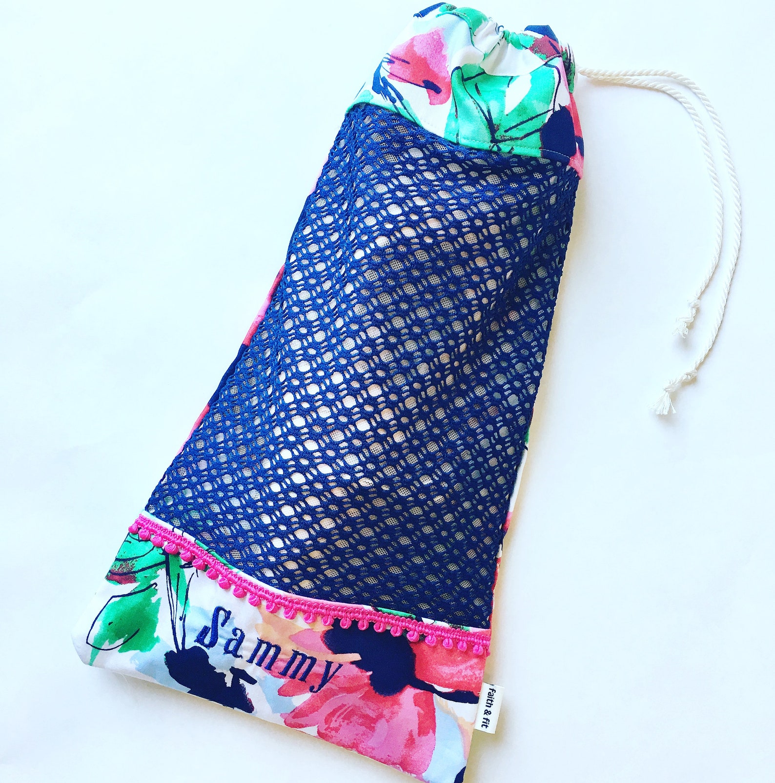 pointe shoe bag, ballet shoe bag, dance bag, red, floral, ballerina bag