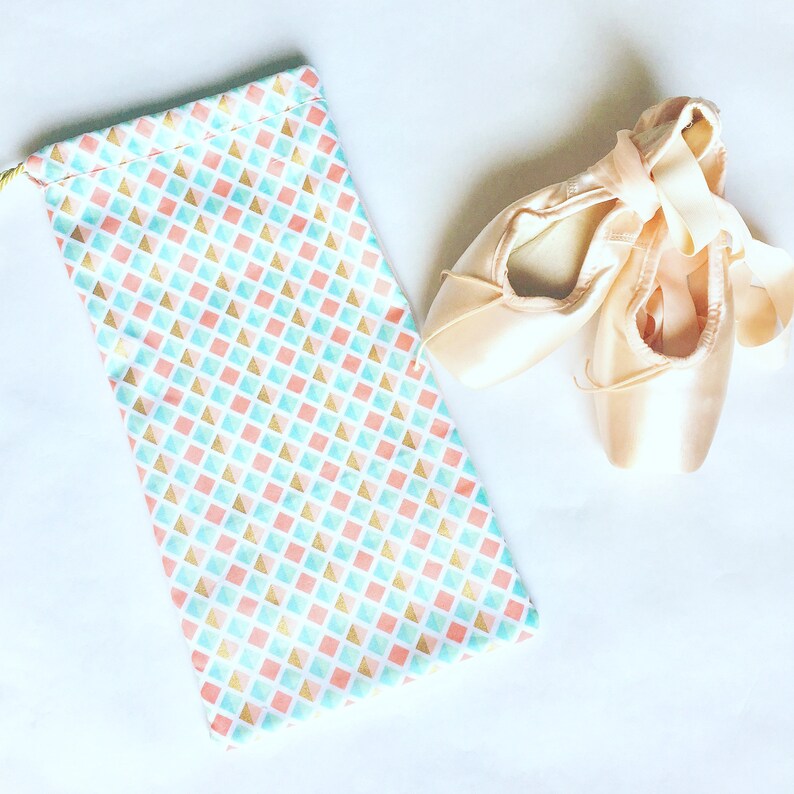 Pointe Shoe Bag Ballet Shoe Bag Dance Bag Pink Gold Etsy