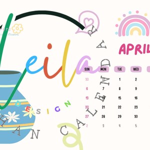 2025 Colorable Interactive Calendar | Adorable Kids Wall Planner ...