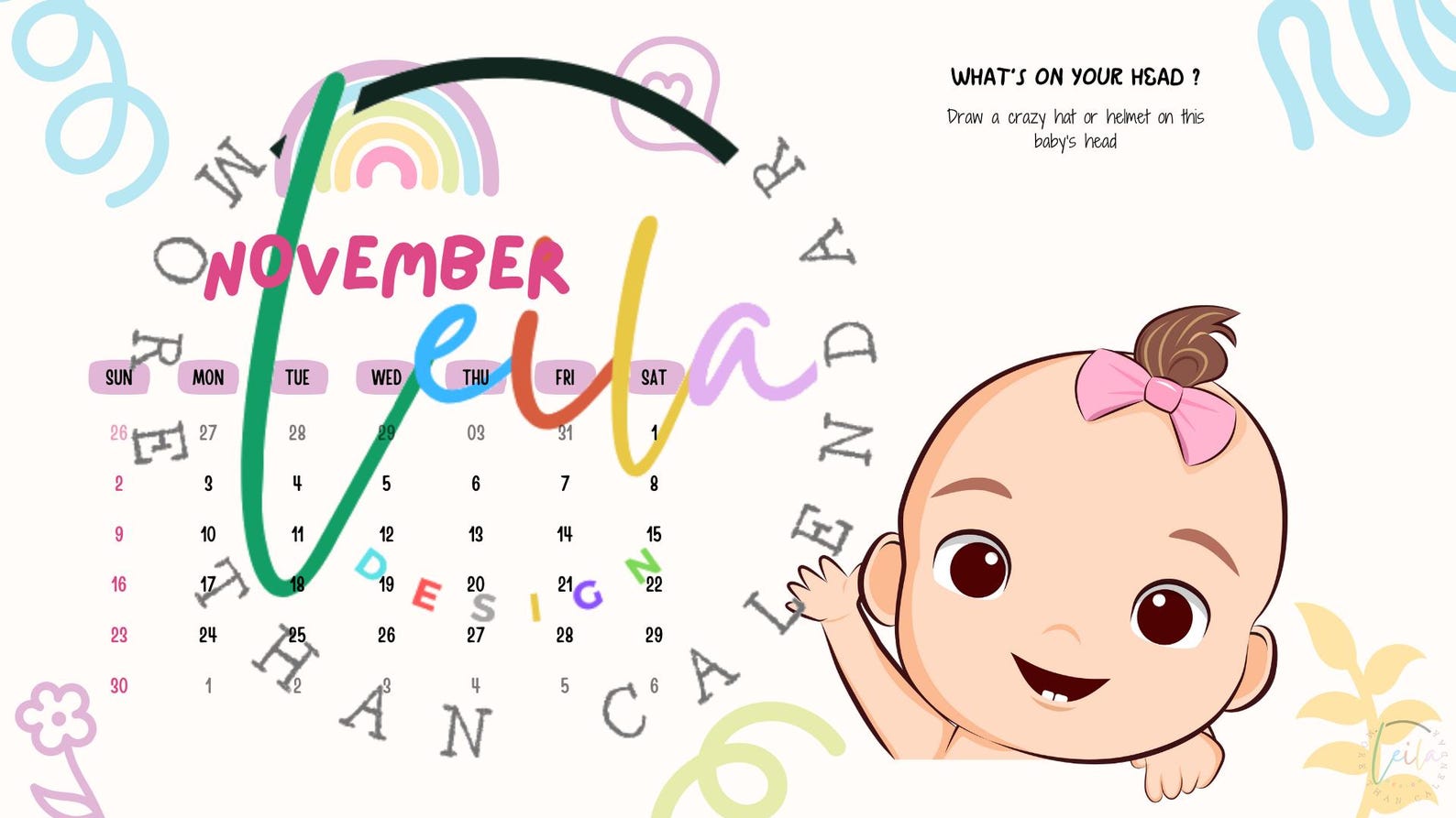 2025 Colorable Interactive Calendar | Adorable Kids Wall Planner ...