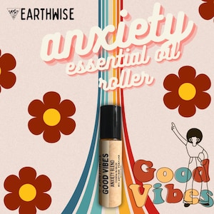 Good Vibes Essential Oil Roller for Anxiety Relief - Natural Aromatherapy Blend with Lavender, Bergamot, and Frankincense