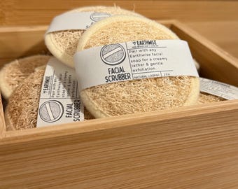 Earthwise Natural Loofah Facial Scrubber | Gentle Exfoliating Face Pad