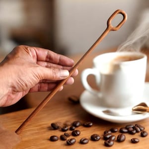2-piece Teak Wood Oval Egg Whisk – Elegant and Eco-Friendly Mixing Utensil