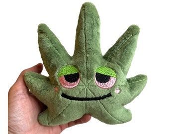 LARGE Weed Plush | Stuffed Cannabis Leaf | Weed Plush Toy | Weed Stuffie | Mary Jane Plush | Stuffed Weed | Cute Kawaii Weed | Stoner Gift