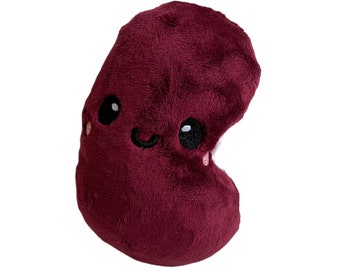 Kidney Bean Plush Toy | Stuffed Bean | Magic Bean Plushie | Kawaii Cute Toy | Jelly Bean Plush | Pinto Bean Toy | Fake Food Toy