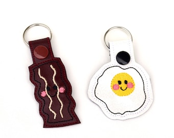 Keychain Set | Bacon and Eggs | Best Friends Gift | Stocking Stuffer | Bacon Keychain | Egg Keychain | Gifts for Her | Gifts for Him | Nerdy