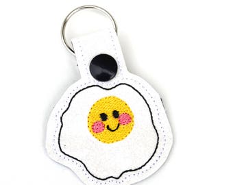 Egg Keychain | Egg Key Ring | Gag Gift | Secret Santa Gift | White Elephant Gift | Kawaii Fried Egg | Best Friend Gift | Kawaii Keychain